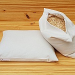 Oreiller v&eacute;g&eacute;tal bio naturel artisanal en &eacute;peautre et lavande, ergonomique en 4 tailles