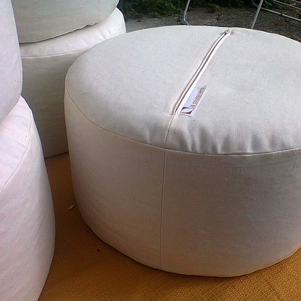 Zafu coton bio et &eacute;peautre bio : coussin de yoga, m&eacute;ditation ou d&eacute;coration &eacute;co-responsable